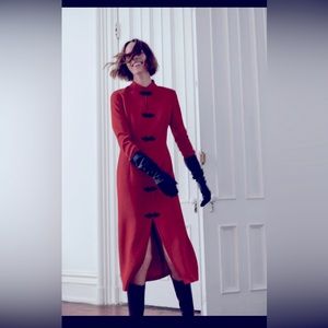 NWT Zara L Toggle DRESS red black very sexy!